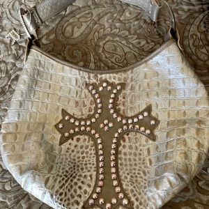 Beautiful Raviani gold/silver leather handbag.